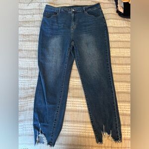 SHEIN Dark Blue Ankle Jeans